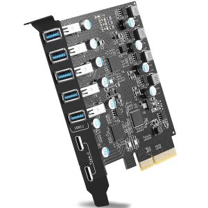 هاب USB 7-Port PCI-e Expansion Card 2 هاب USB 7-Port PCI-e Expansion Card