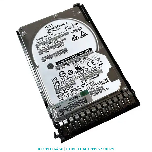 هارد سرور HPE ظرفیت ۹۰۰ گیگابایت SAS ۱۲G ۱۵K SFF